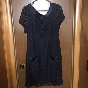 Dark Navy Blue Polka Dot Dress size 16W